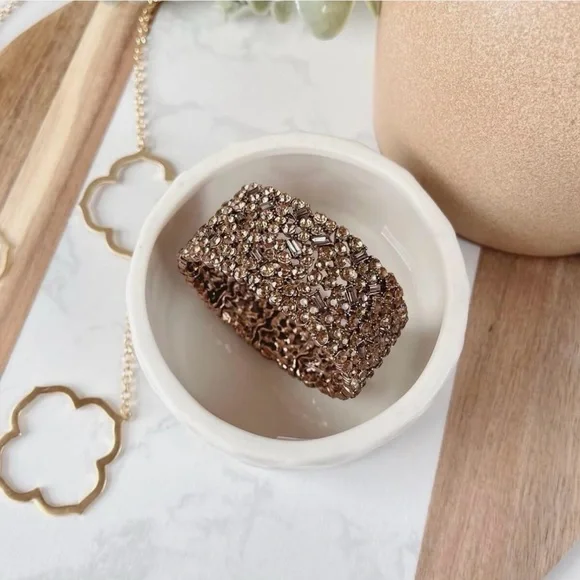 Park Lane Majesty Gold Stretch Bangle - Picture 2 of 8